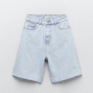 ZARA Z1975 SNOW WASH DENIM BERMUDA SHORTS